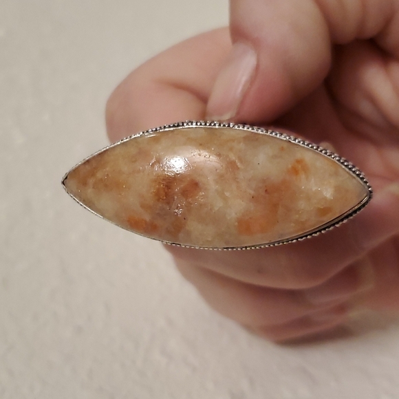 New Huge Sunstone 925 Silver Statement Ring. - Picture 13 of 14